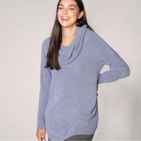 Barefoot Dreams CozyChic Ultra Lite Coastal Cowl Neck Tunic Comfy Top Size Small - Picture 2 of 10
